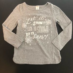 Gymboree Grey “Let It Snow” Tee Size 6